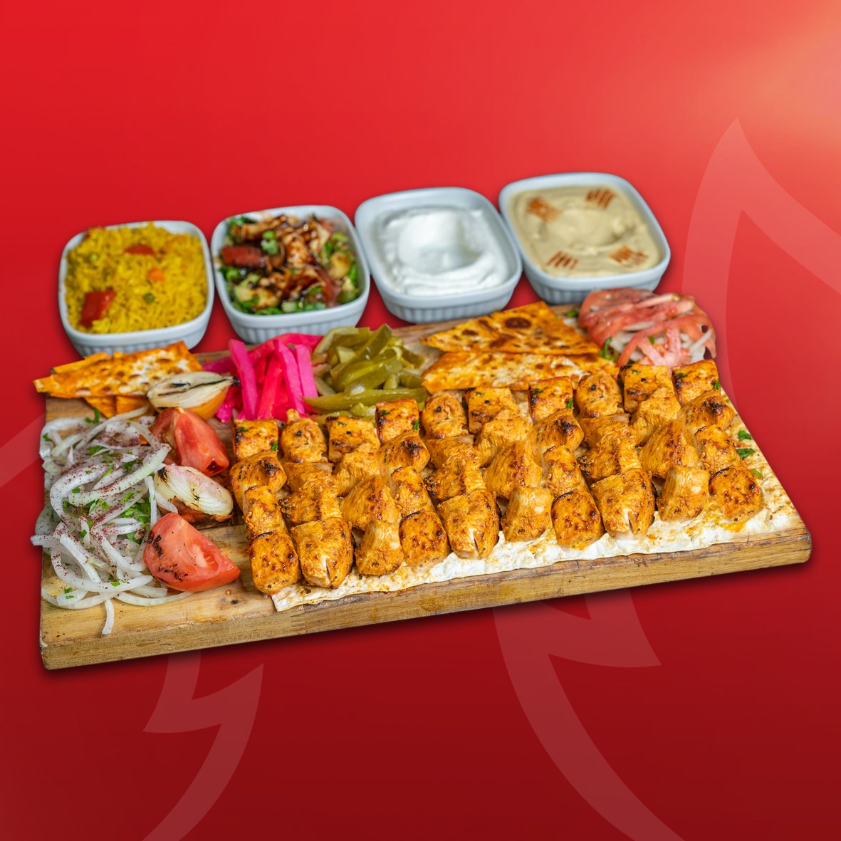 Shish Tawook Skewers Tray